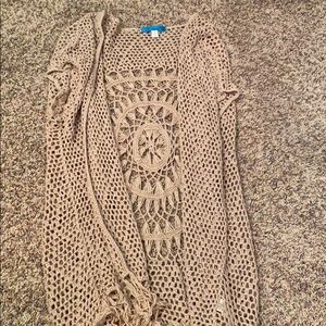 Brown cardigan sweater